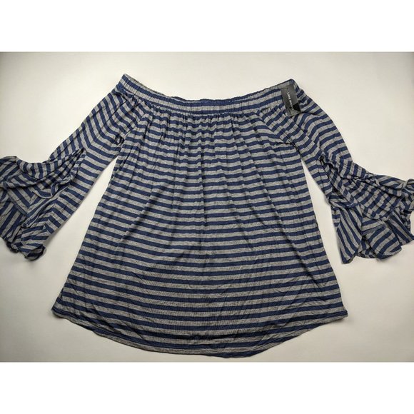 Lane Bryant Tops - Lane Bryant Off-the-Shoulder Striped Shirt NWT